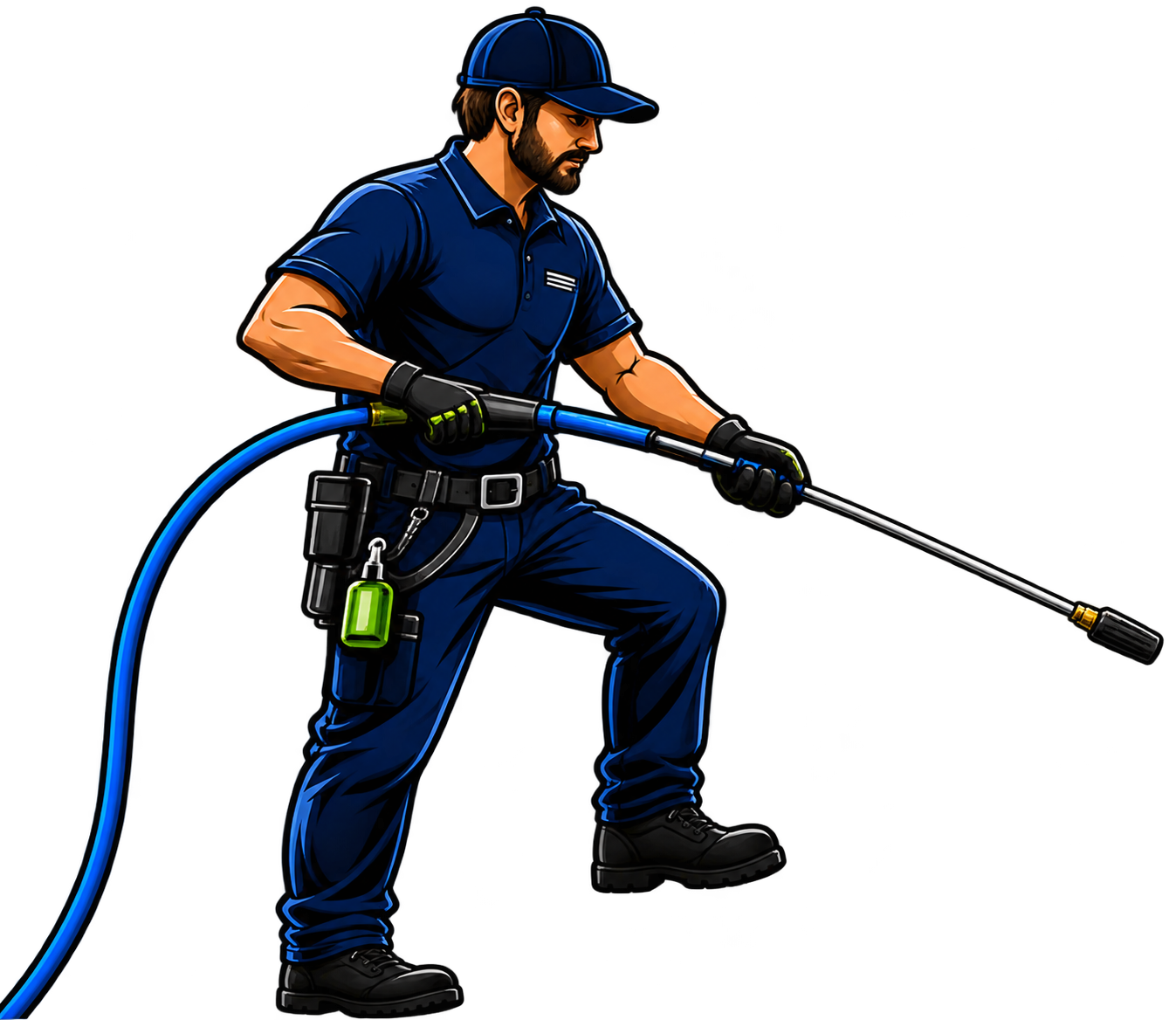 Diamond Touch's illustrated exterior cleaning technician